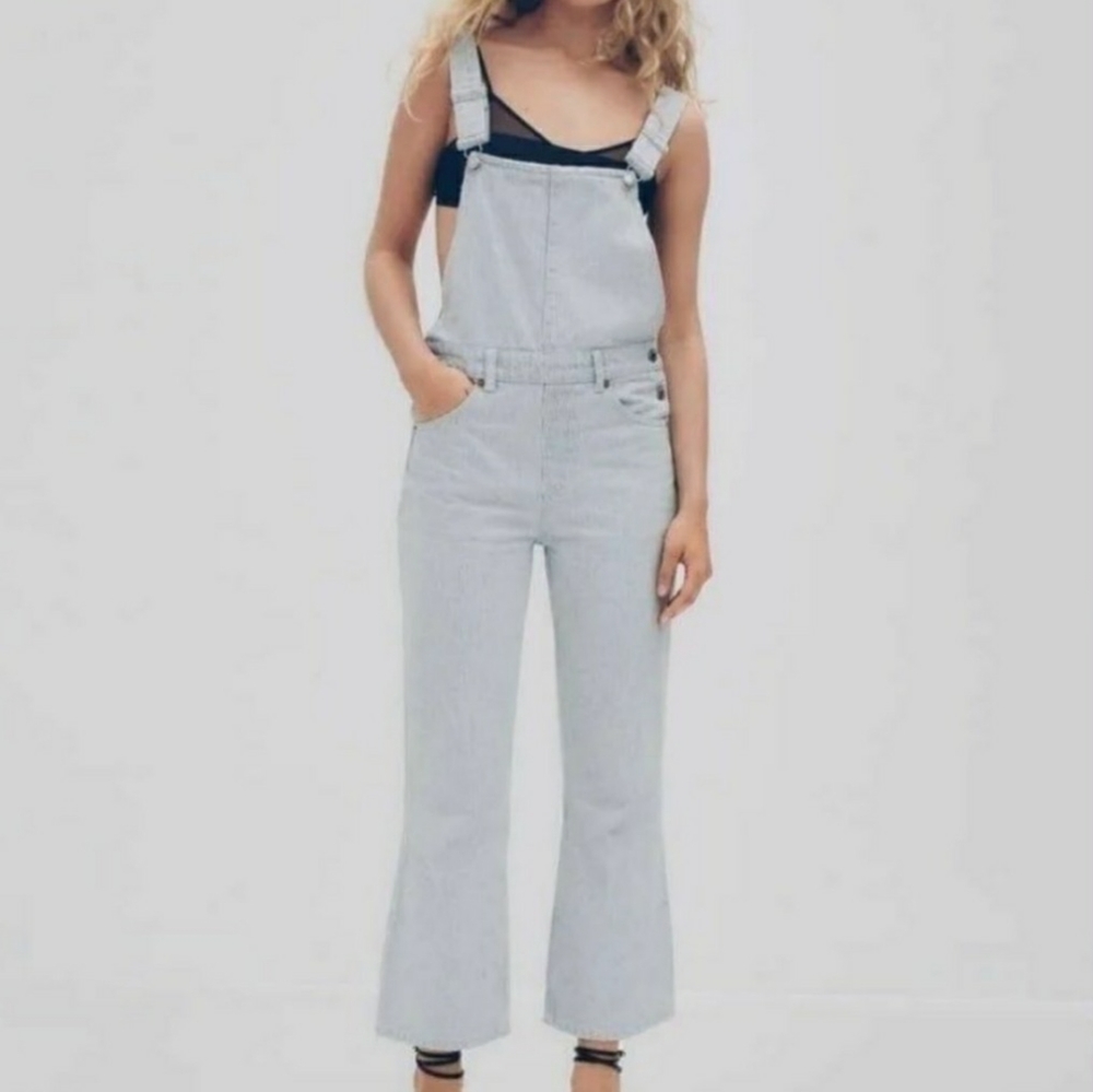 Zara Overalls Pin Striped medium weight